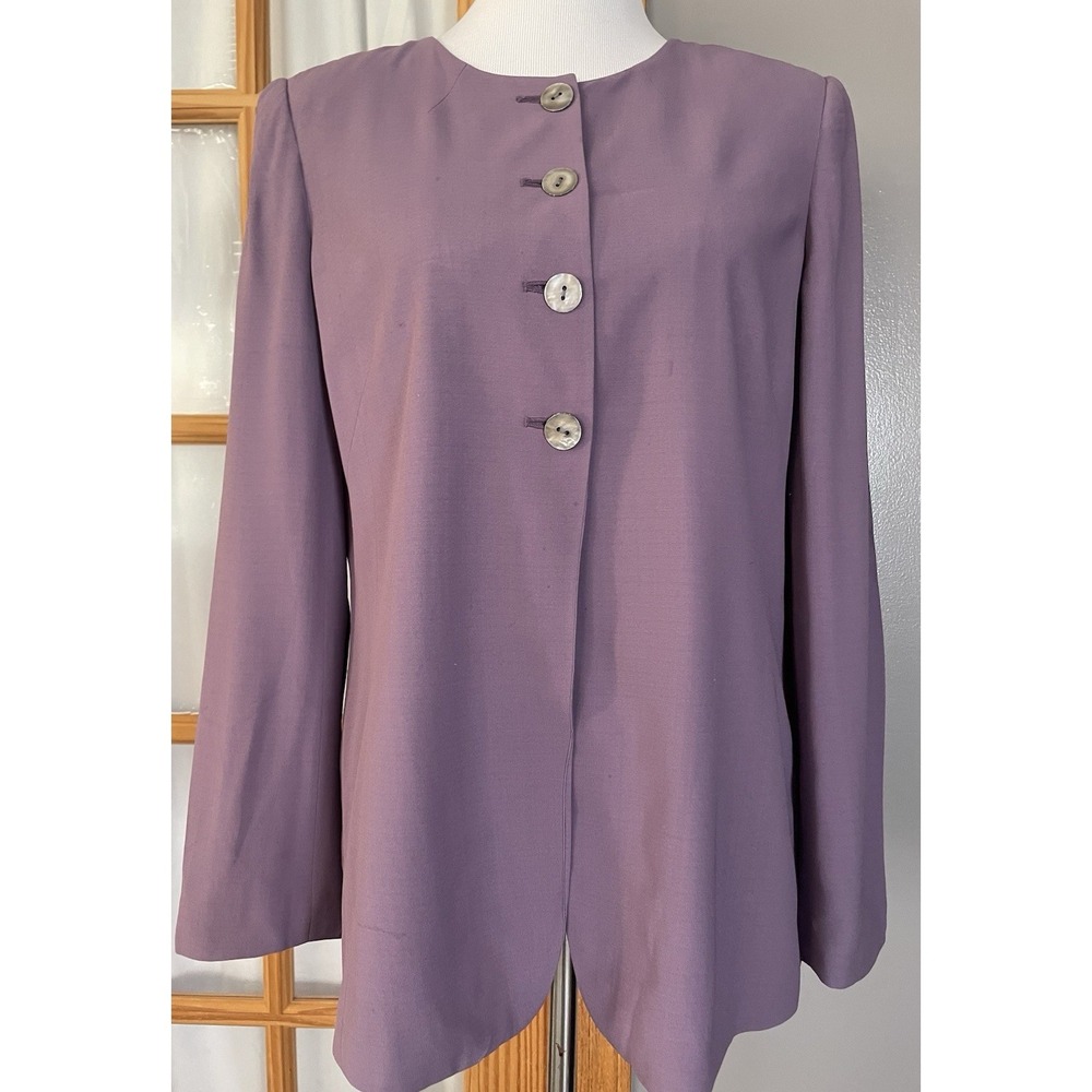 90s Casual Corner Silk Blazer Jacket Women's 8 Button Up Classic Luxury Career